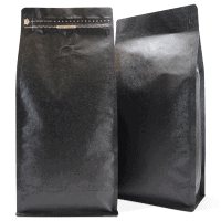 Black 1kg Side Gusset Bags with Valve and Tin Tie